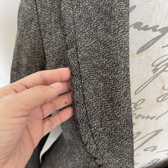 Loft Womens Blazer Jacket Sz 6  Ruffle 3 Button Corporate, Girl boss, Business - Picture 5 of 13